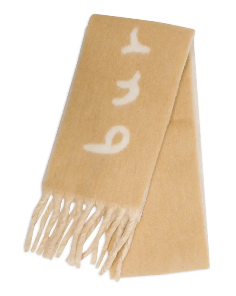 Burberry logo-intarsia reversible scarf - Nude Nude