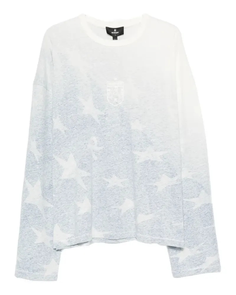 REPRESENT USA star-print long-sleeve cotton T-shirt - Blau Blau