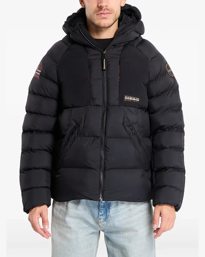 Napapijri hooded zipped padded jacket - Schwarz Schwarz