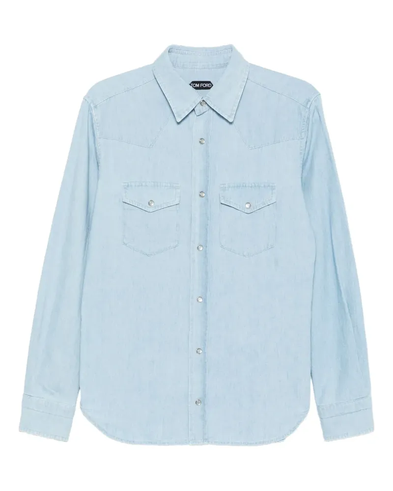 Tom Ford Jeanshemd mit doppelter Tasche - Blau Blau