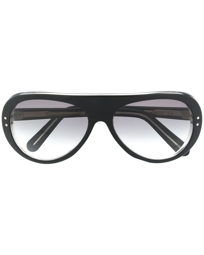 Cutler and Gross Sonnenbrille mit Oversized-Gestell - Schwarz Schwarz