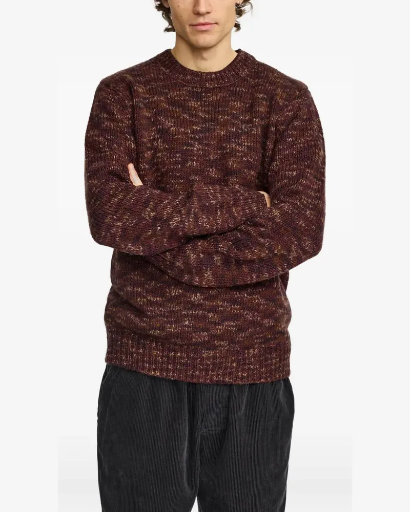 RVLT/revolution Melierter Pullover mit Rundhalsausschnitt - Rot Rot