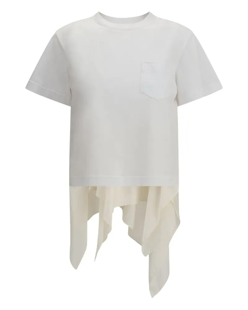 Sacai T-Shirt im Layering-Look - Weiß Weiß