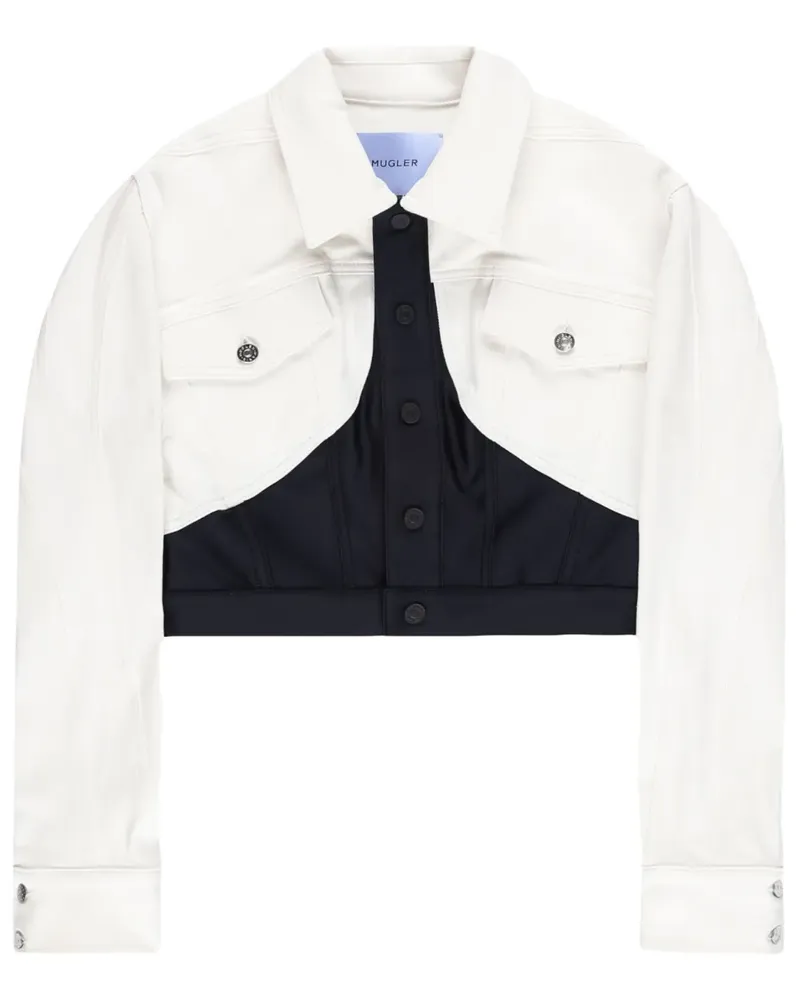 Thierry Mugler Jeansjacke mit Corsage - Weiß Weiß