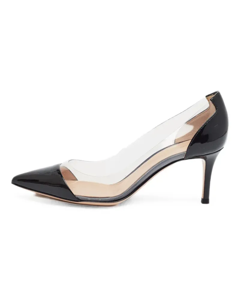 Gianvito Rossi Plexi Pumps mit Ledereinsatz - Schwarz Schwarz
