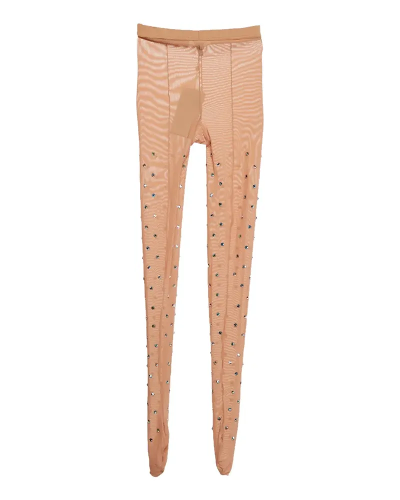 Elie Saab rhinestone mesh tights - Nude Nude