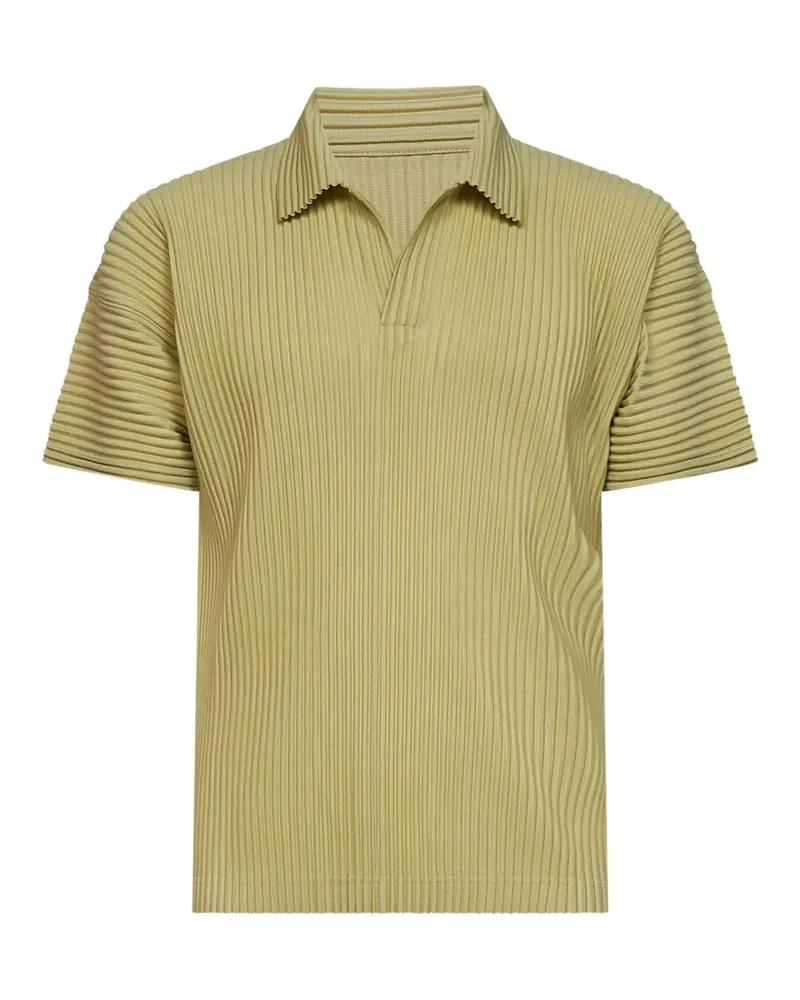 Issey Miyake V-neck pleated T-shirt - Grün Grün