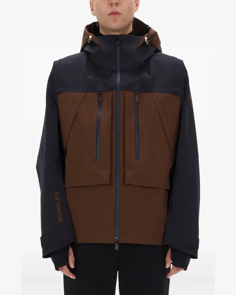 Moncler zip-up hooded jacket - Braun Braun