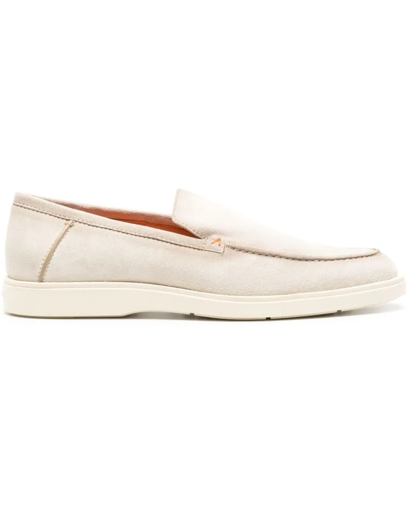 Santoni Loafer aus Wildleder mit mandelförmiger Kappe - Nude Nude