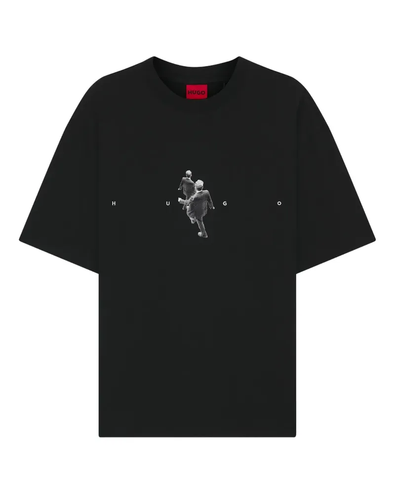 HUGO BOSS T-Shirt mit grafischem Print - Schwarz Schwarz