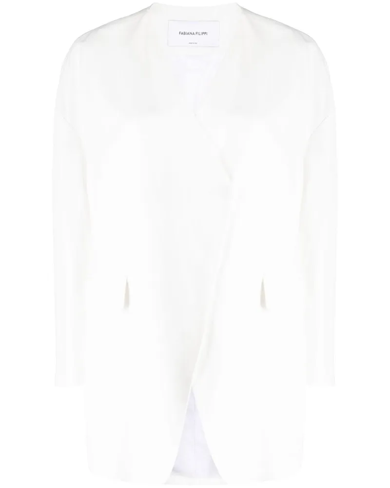 Fabiana Filippi Blazer mit V-Ausschnitt - Weiß Weiß