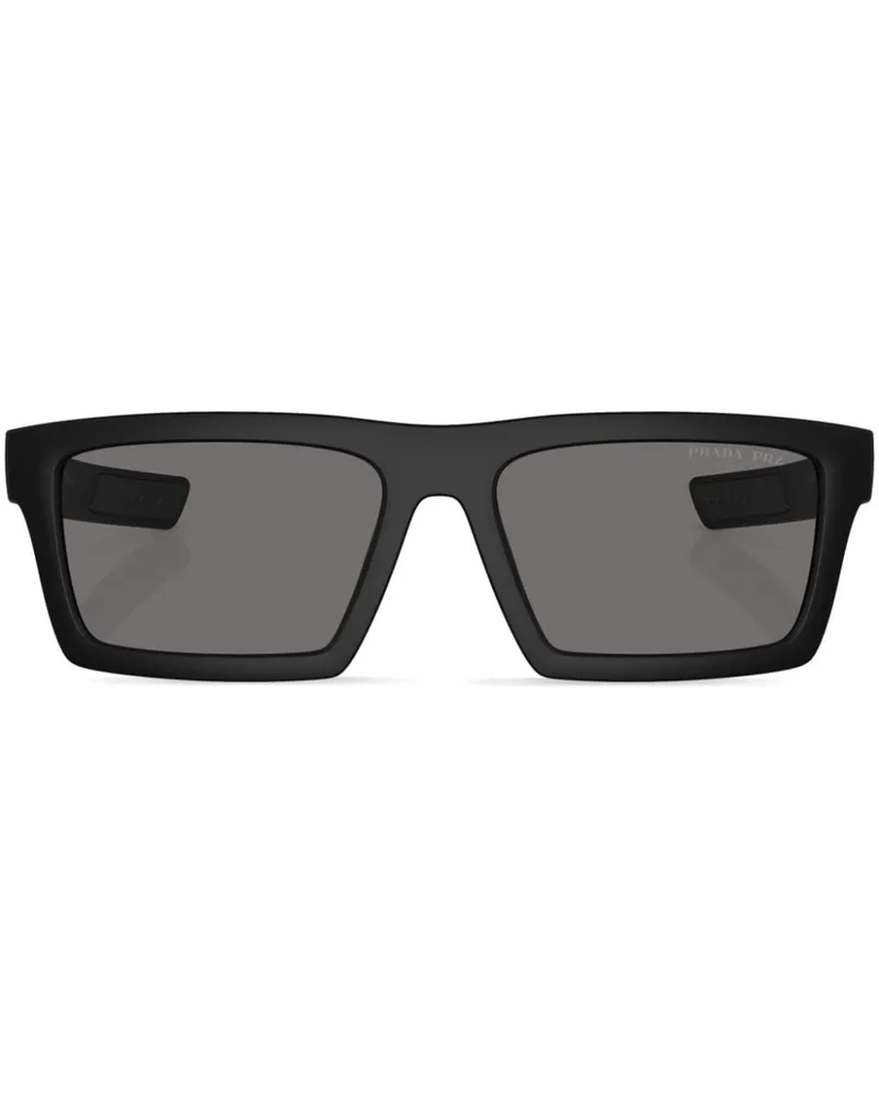 Prada Sonnenbrille mit eckigem Gestell - Schwarz Schwarz