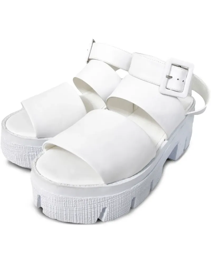 Gloria Coelho Plateau-Sandalen mit Schnallenriemen - Weiß Weiß