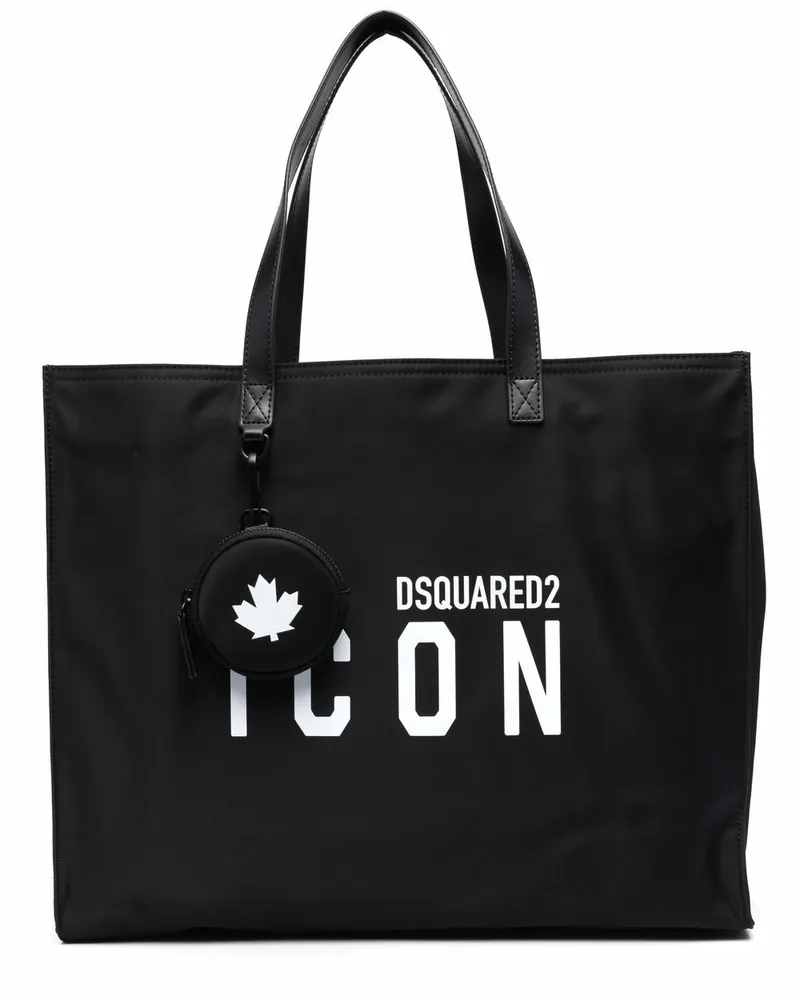 Dsquared2 Handtasche mit "Icon"-Print - Schwarz Schwarz