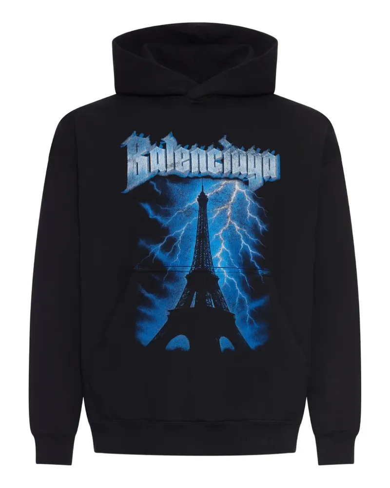Balenciaga Hoodie mit grafischem Print - Schwarz Schwarz