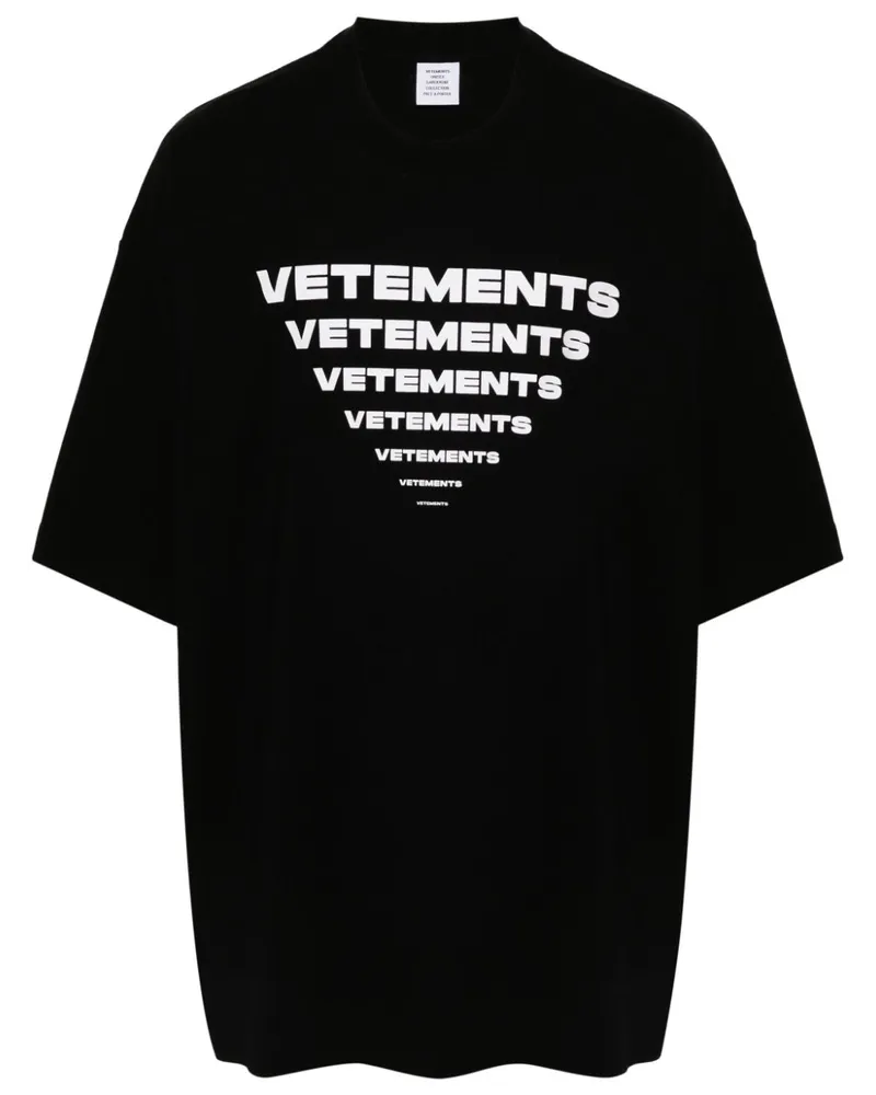 VETEMENTS T-Shirt mit Logo-Print - Schwarz Schwarz