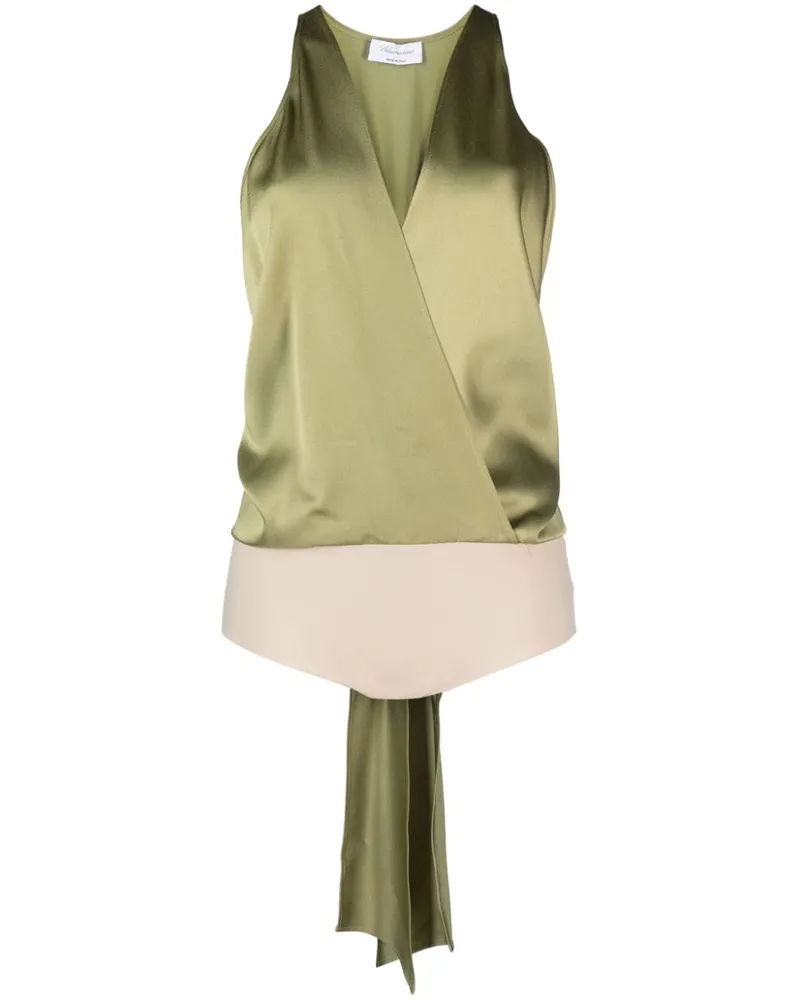 Blumarine Body mit tiefem V-Ausschnitt - Grün Grün