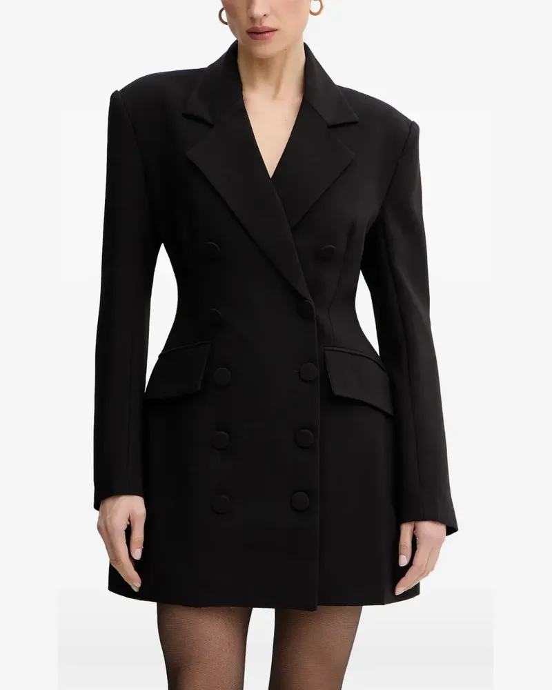 Bardot Minikleid mit V-Ausschnitt - Schwarz Schwarz