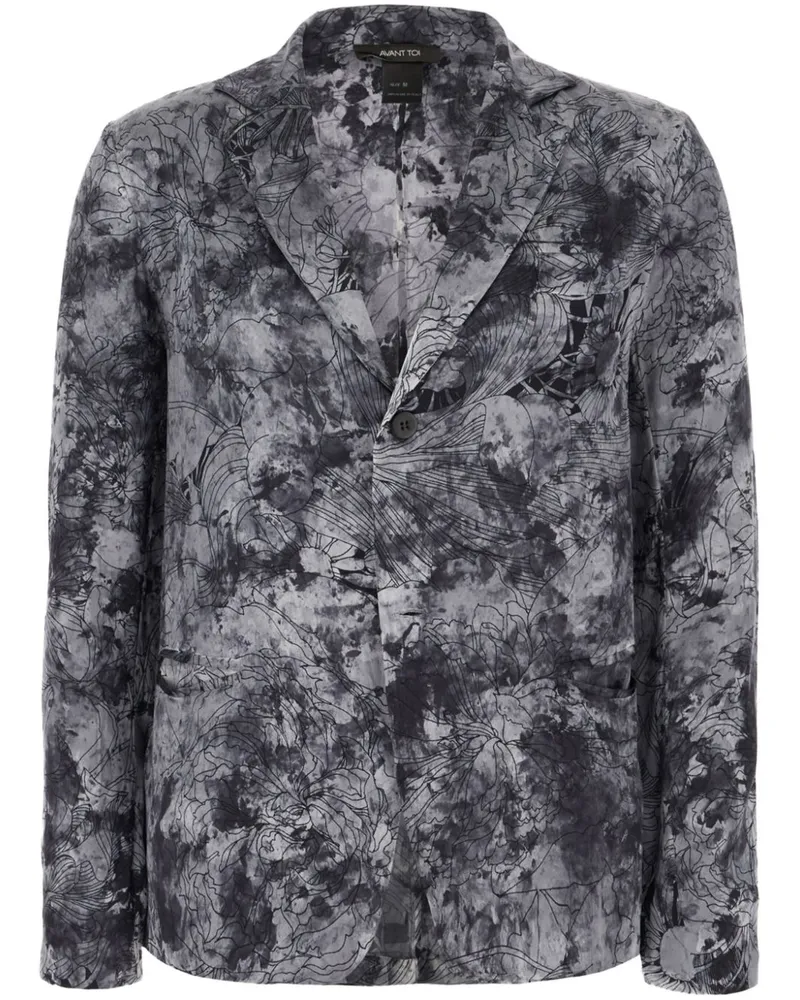 Avant Toi Hemd mit Blumen-Print - Grau Grau