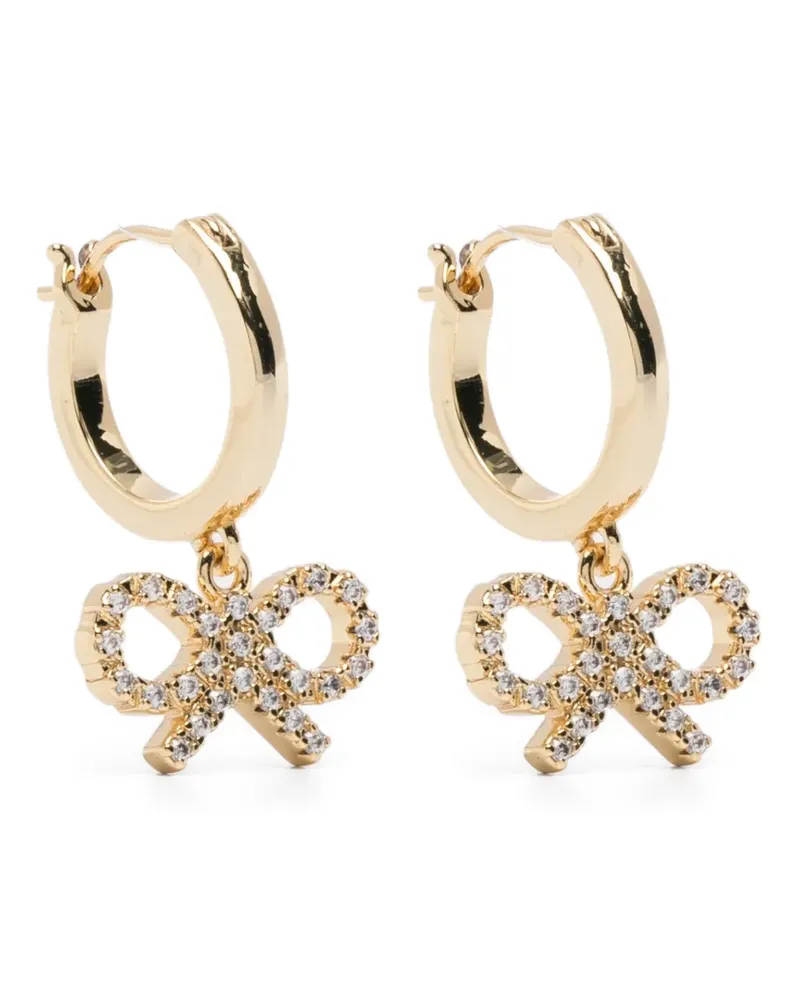 Self-Portrait bow hoop earrings - Gold Gold