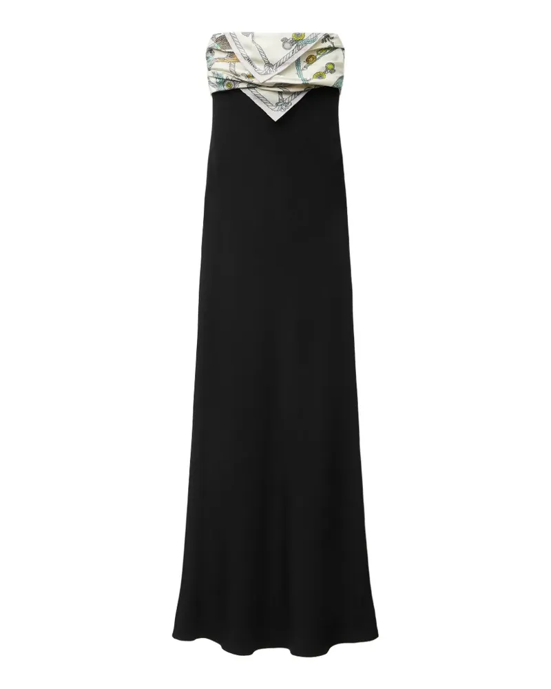 Versace Trägerloses Marocaine Kleid aus Seidenkrepp - Schwarz Schwarz