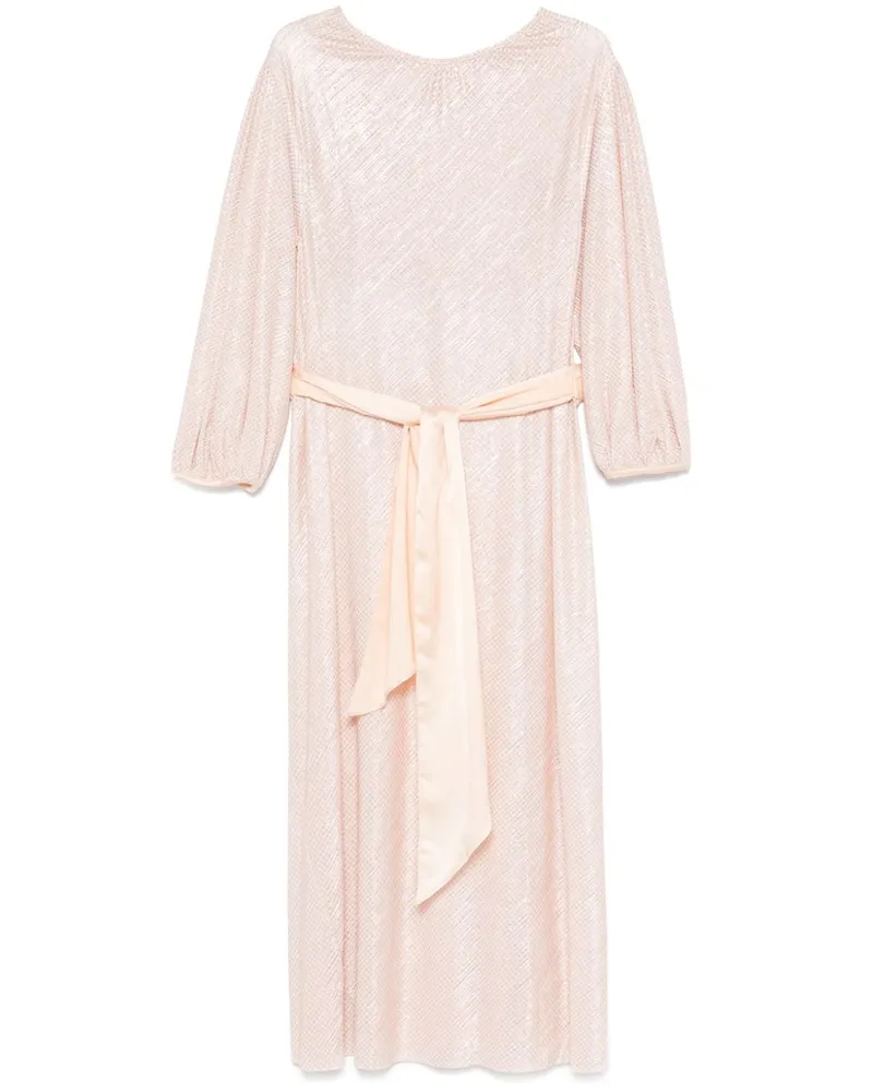 forte_forte Midikleid mit Hahnentrittmuster - Rosa Rosa