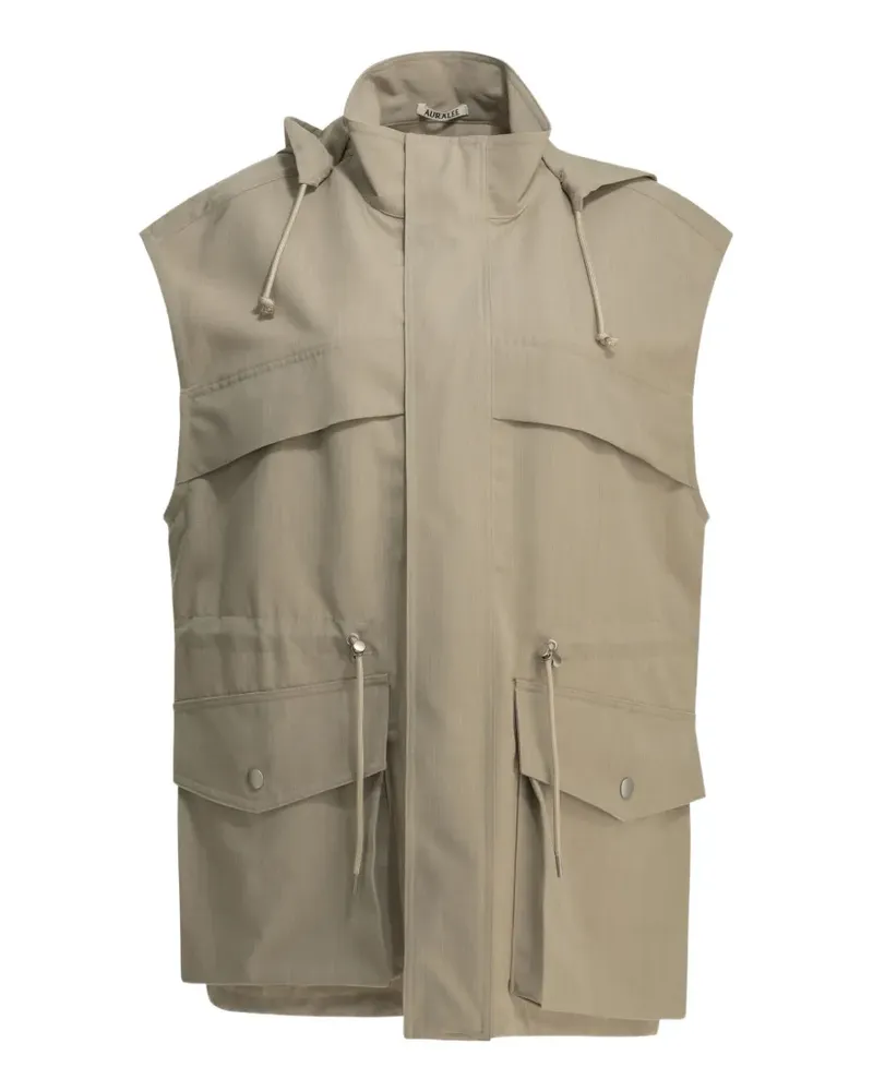AURALEE hooded drawstring gilet - Nude Nude