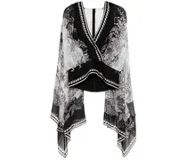 Chiffonbluse mit Print - Schwarz