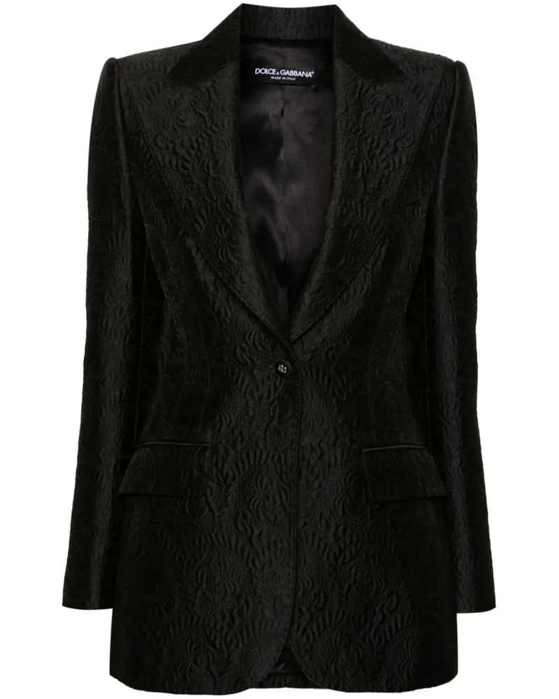 Dolce & Gabbana Einreihiges Jacquard-Sakko - Schwarz Schwarz