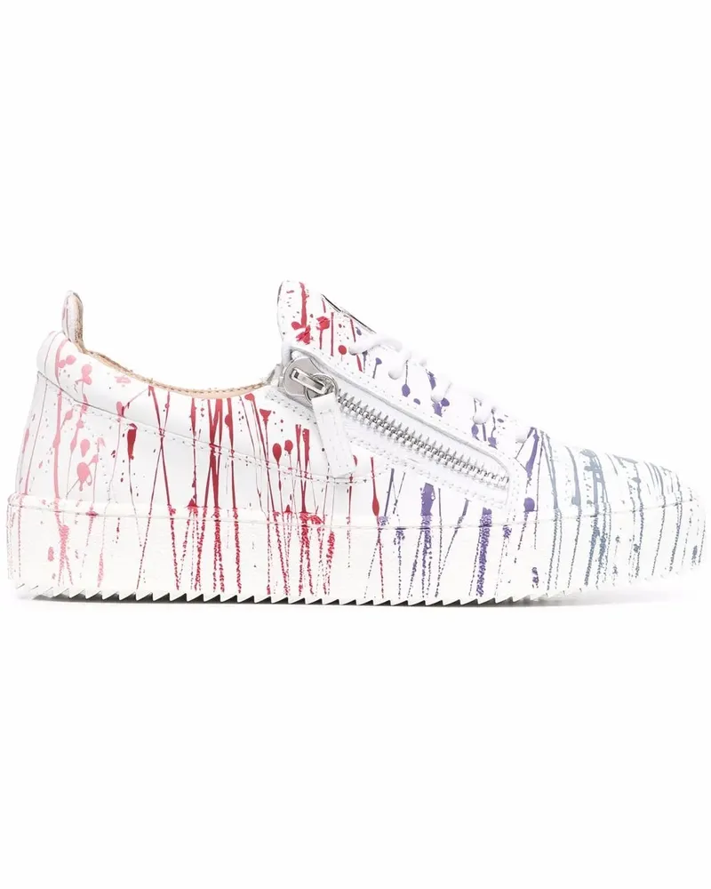 Giuseppe Zanotti Frankie Sneakers mit Farbklecks-Print - Weiß Weiß