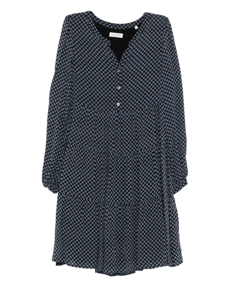 Marc O'Polo Minikleid mit geometrischen Knöpfen - Blau Blau