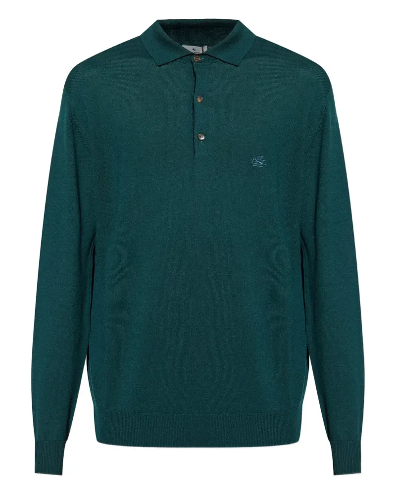 Etro Langärmeliges Poloshirt - Grün Grün