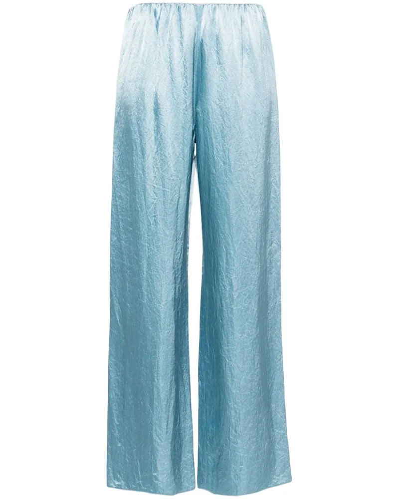 Nanushka Satinhose mit geradem Bein - Blau Blau
