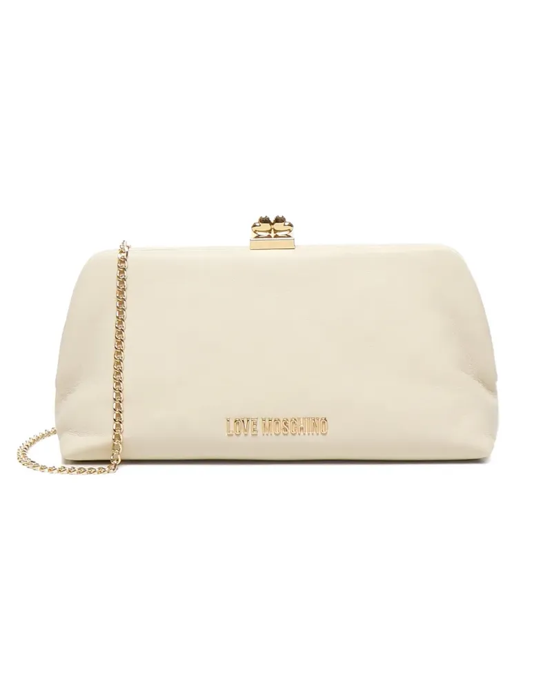 Moschino Clutch mit Spangenkette - Weiß Weiß