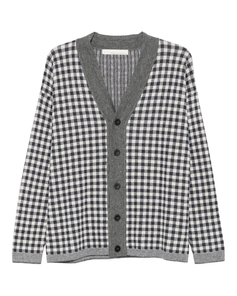 Original Vintage Style gingham-pattern cardigan - Blau Blau