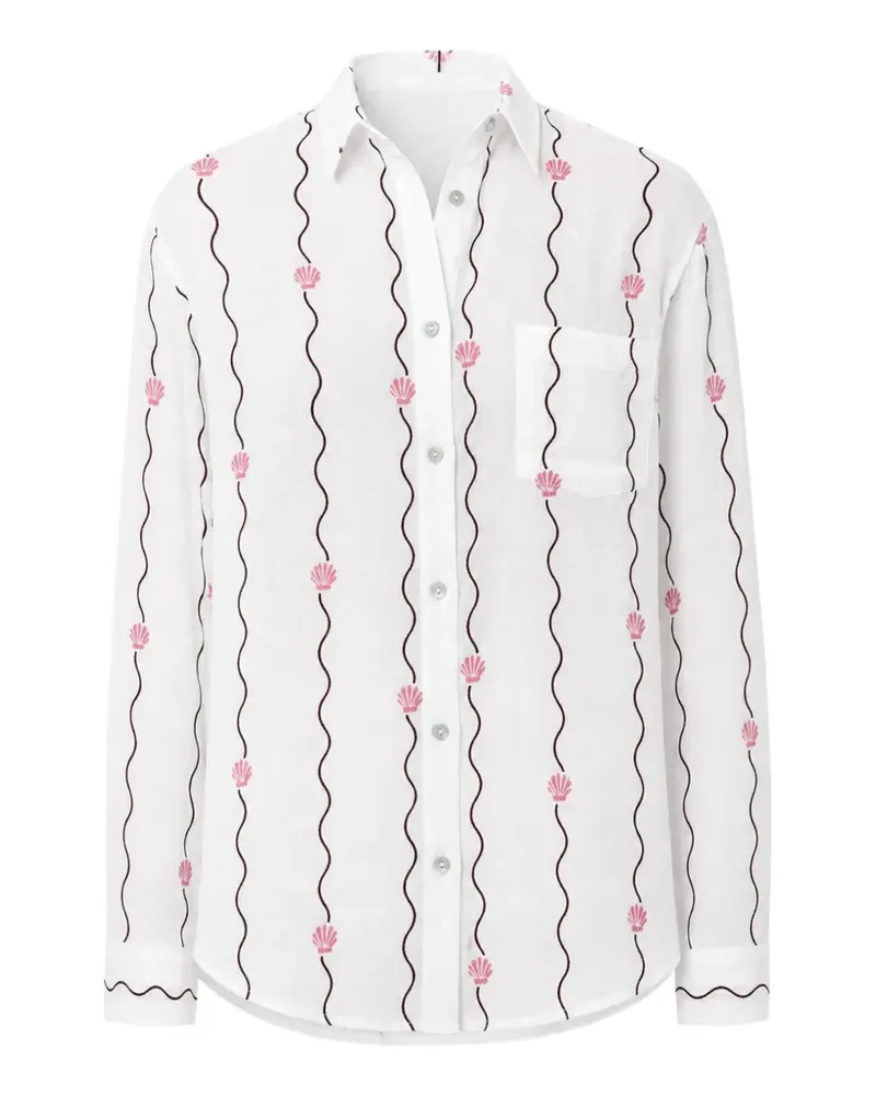 RAILS Charli striped seashells shirt - Weiß Weiß