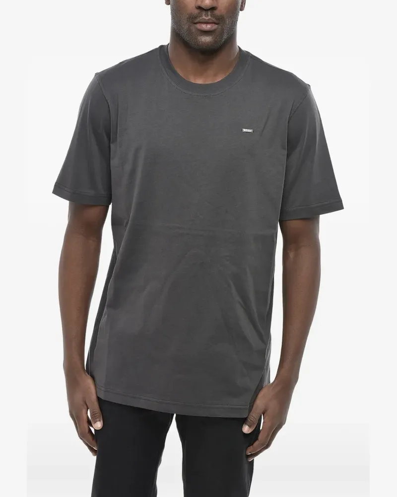Diesel T-Shirt mit Logo-Schild - Grau Grau