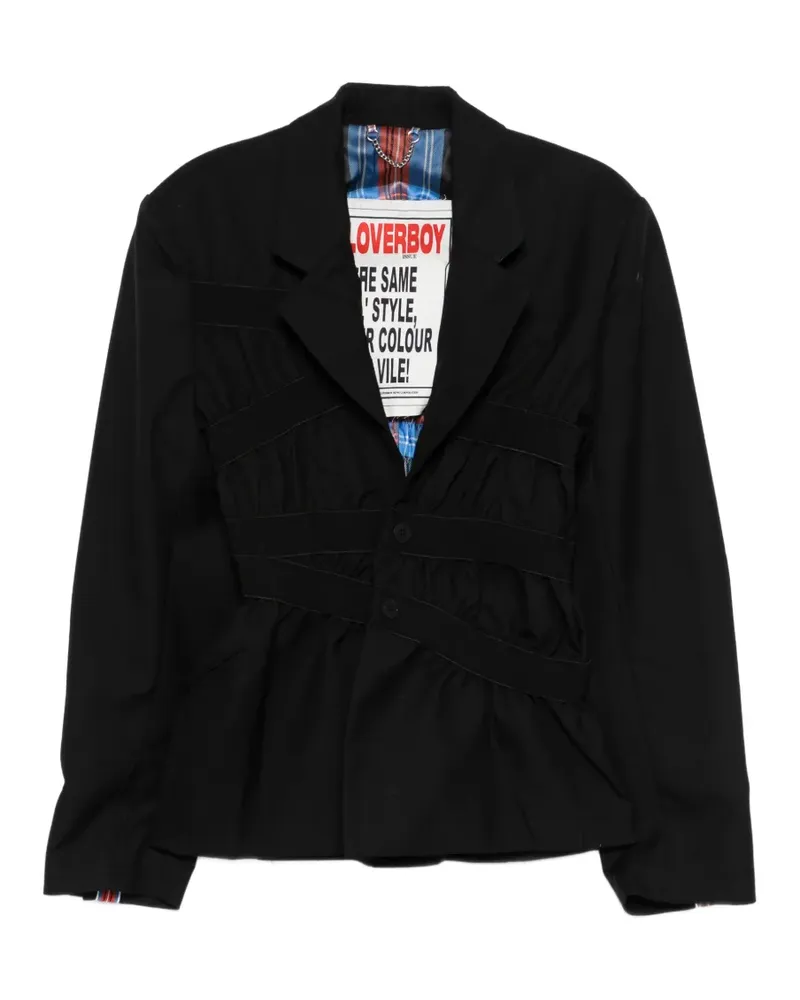 Charles Jeffrey Loverboy taped up blazer - Schwarz Schwarz