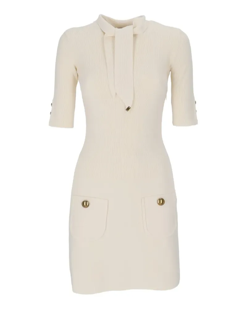 Elisabetta Franchi Geripptes Strickkleid - Nude Nude
