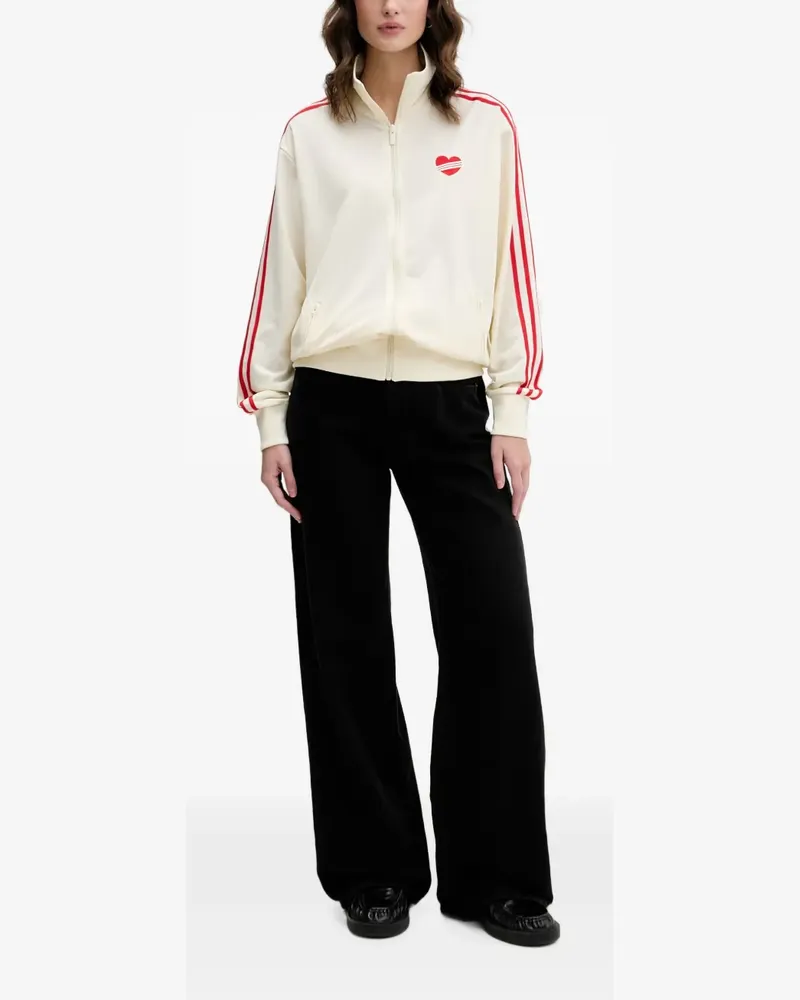 adidas heart-embroidered side-stripe jacket - Nude Nude