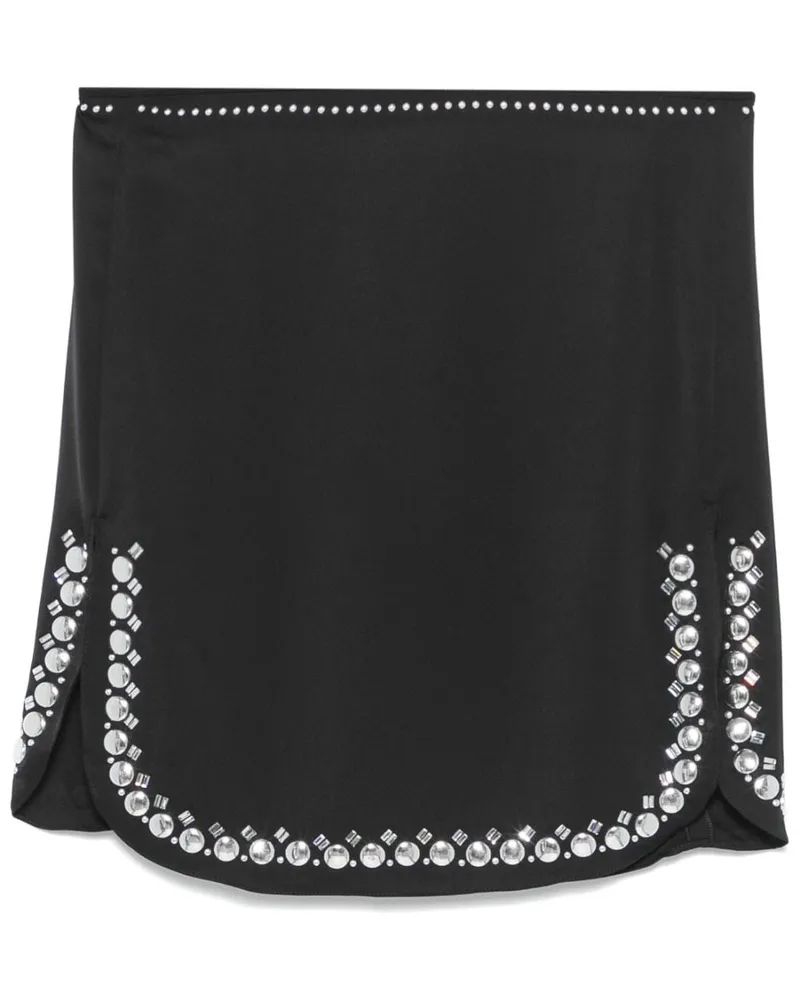 Paco Rabanne Minirock mit Nietensaum - Schwarz Schwarz