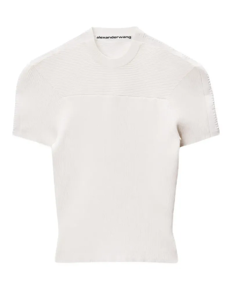 Alexander Wang debossed-logo ribbed T-shirt - Weiß Weiß