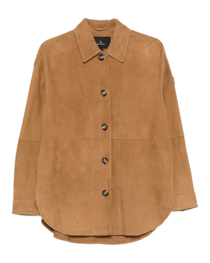 Peuterey Lya leather overshirt - Braun Braun