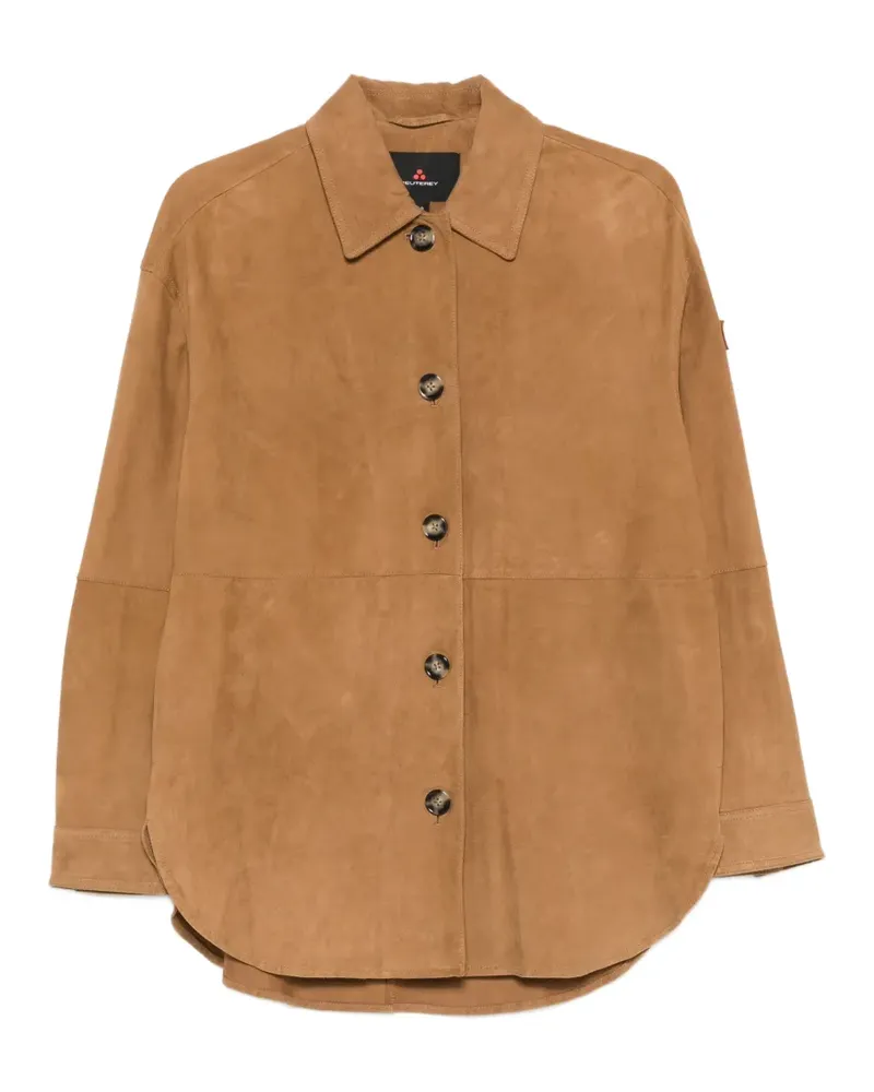 Peuterey Lya leather overshirt - Braun Braun