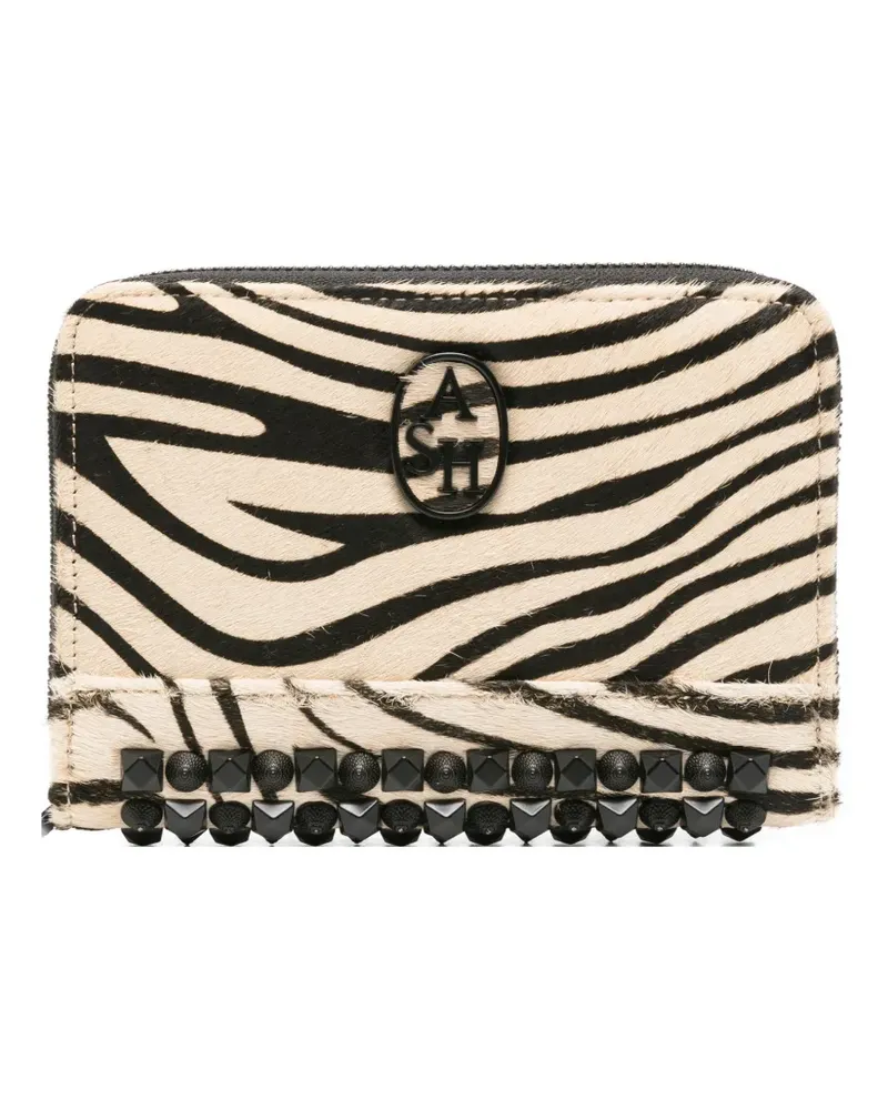 ash zebra-print studded wallet - Nude Nude