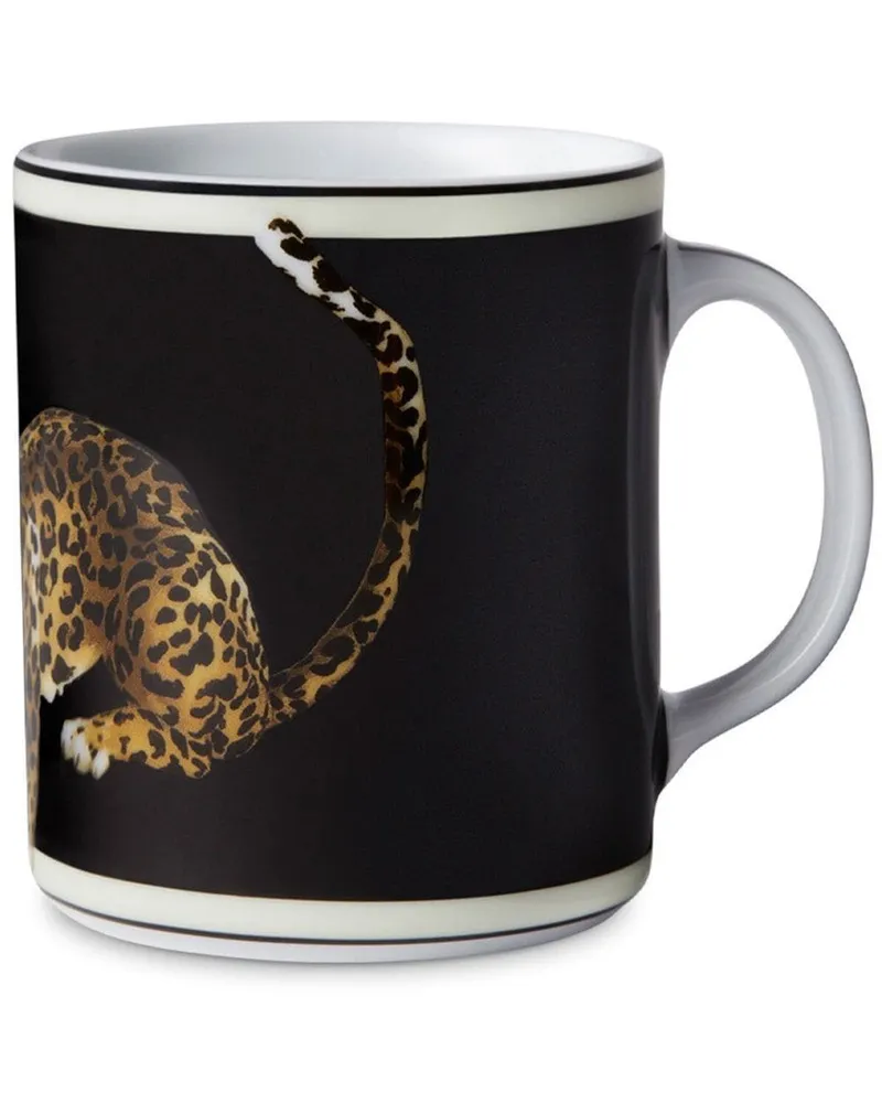 Dolce & Gabbana Porzellanbecher mit Tiger-Print - Schwarz Schwarz