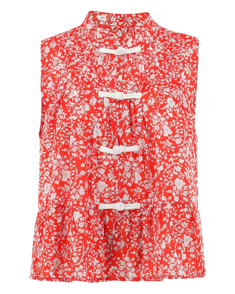 Sea Lucille Knotenoberteil mit Liberty-Print - Rot Rot