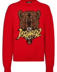 Dsquared2 Pullover mit Intarsien-Logo Rot