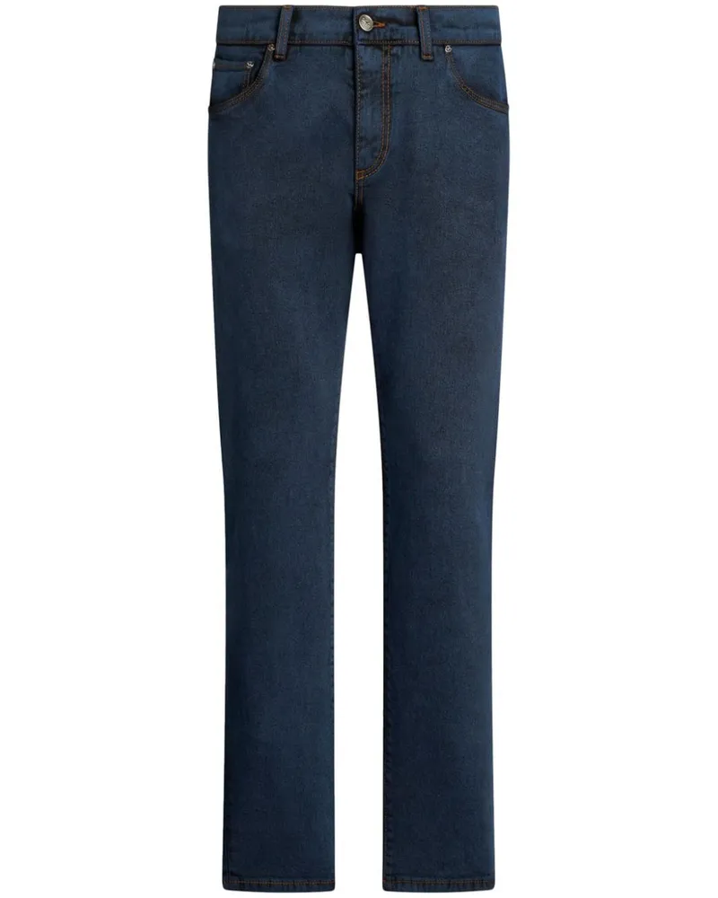 Etro Slim-Fit-Jeans mit Pegaso Blau