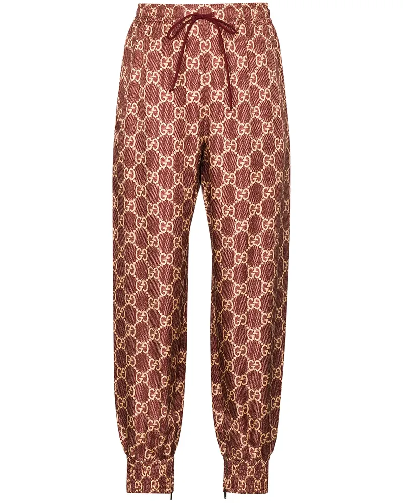 Gucci Jogginghose mit "GG Supreme"-Print - Rot Rot